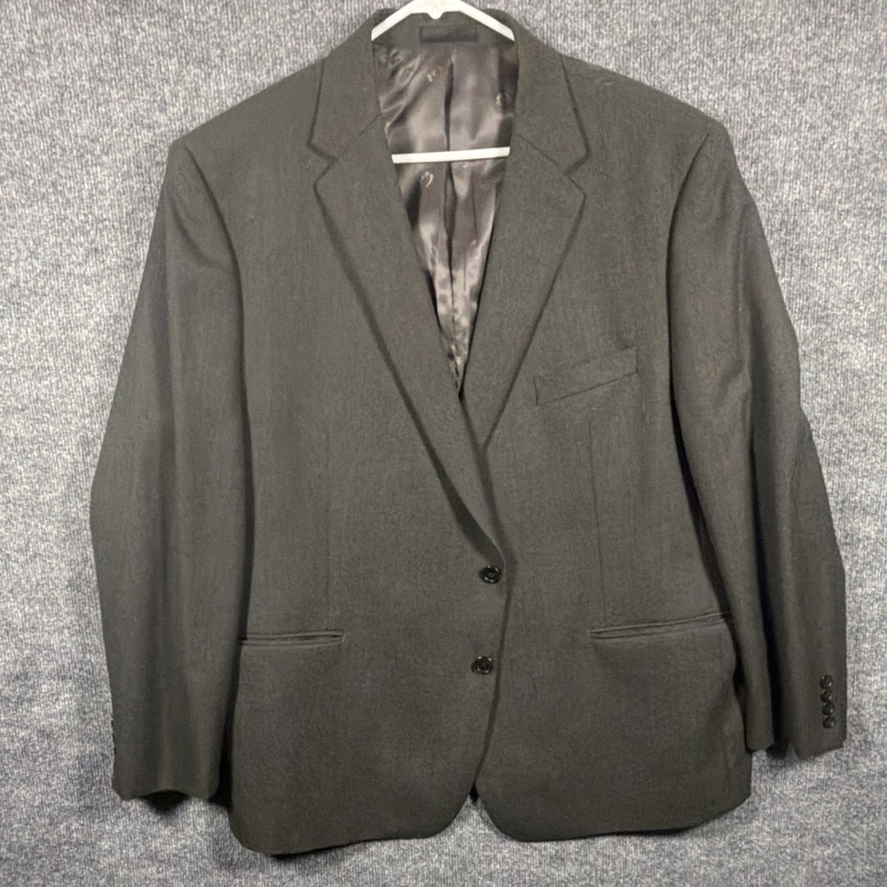 Mens 50R Blazer, Lauren Ralph Lauren, Charcoal Grey, 100% Wool Stretch Coat